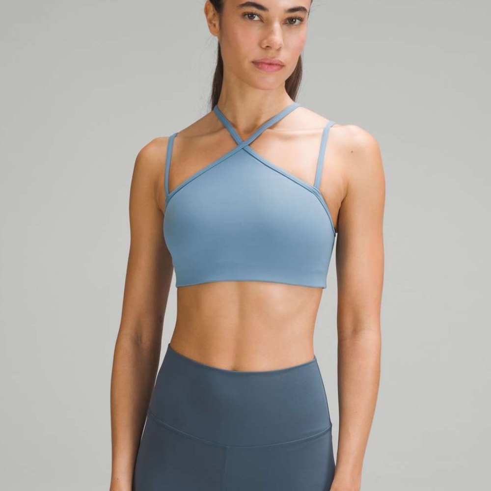 Rare Lululemon Flow Y Strappy Sports Bra – Utility Blue – Size 8